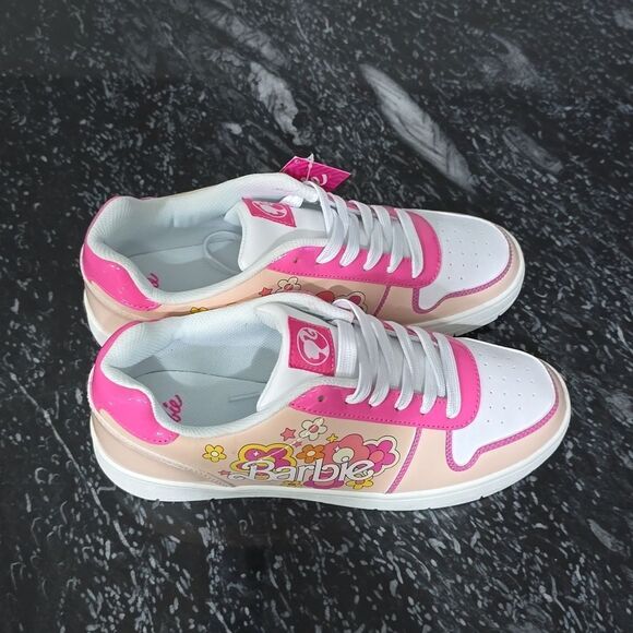 BRAND NEW  WOMEN'S BARBIES BY MATTEL PINK CASUAL COURT SNEAKER - Picture 8 of 16